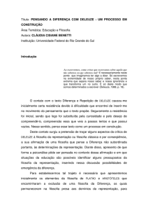 pensando a diferença com deleuze um processo em construção