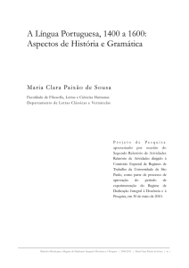 A Língua Portuguesa, 1400 a 1600: Aspectos de História e Gramática