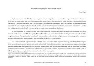 Naturalismo epistemológico: qual é a disputa, afinal? Doraci Engel