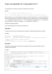 Notas sobre os apontadores em C