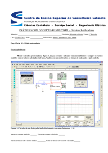 PRÁTICAS COM O SOFTWARE MULTISIM – Circuitos Retificadores