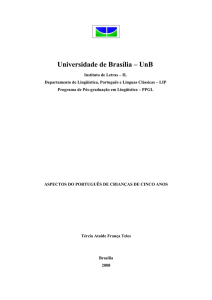Uma análise do português de crianças de cinco anos