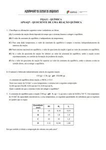 quociente de uma reação química