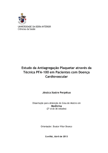 Estudo da Antiagregação Plaquetar através da Técnica PFA