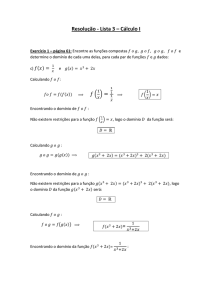 Resolução - Lista 3 – Cálculo I =