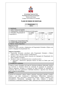 plano de ensino de disciplina - Faculdade Sistemas de Informação