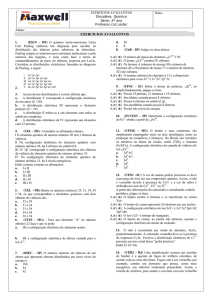 Aluno: EXERCICIOS AVALIATIVOS Nota: