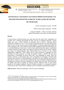 SOCIOLOGIA E FILOSOFIA NO ENSINO MÉDIO INTEGRADO: UM