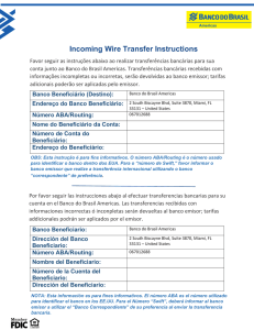 Incoming Wire Transfer Instructions