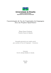 Universidade de Brasília Caracterização do Uso de - BDM