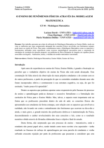 o ensino de fenômenos físicos através da modelagem matemática