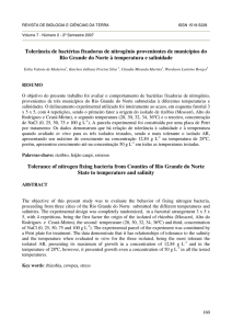 Tolerância de bactérias fixadoras de nitrogênio provenientes de