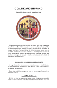 o calendário litúrgico - Igreja Anglicana Reformada do Brasil