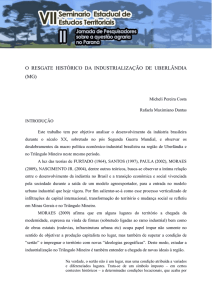 o resgate histórico da industrialização de uberlândia