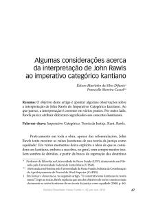 Algumas considerações acerca da interpretação de John Rawls ao