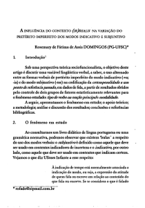 A influência do contexto (ir)realis na variação do pretérito imperfeito