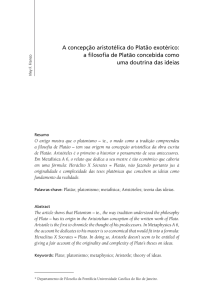 A concepção aristotélica do Platão exotérico: a filosofia de Platão