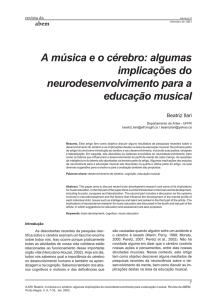 A m&uacute;sica e o c&eacute;rebro: algumas implica&ccedil;&otilde;es do
