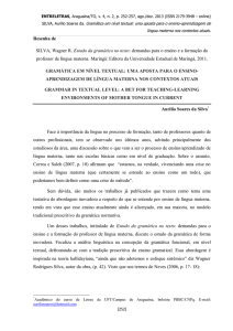 Resenha de SILVA, Wagner R. Estudo da gramática no texto