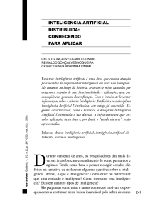 INTELIGÊNCIA ARTIFICIAL DISTRIBUIDA: CONHECENDO PARA