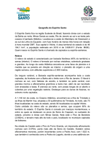 Release Geografia do Espírito Santo - SETUR-ES