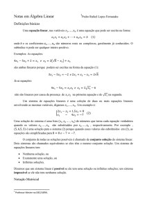 Notas em Álgebra Linear