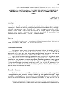 a utilização da pedra sabão como fonte alternativa de renda e de