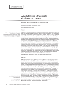 Atividade física e tratamento de câncer em crianças