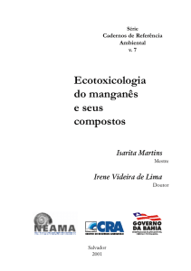 Ecotoxicologia do manganês e seus compostos