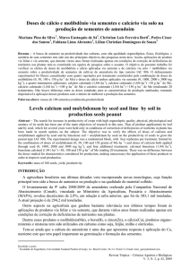 Doses de cálcio e molibdênio via sementes e calcário via solo na