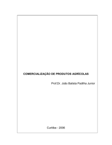 COMERCIALIZAÇÃO DE PRODUTOS AGRÍCOLAS Prof.Dr. João
