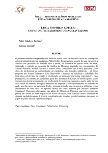 Ética em Philip Kotler: entre o Utilitarismo e o - caepm