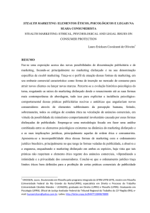 STEALTH MARKETING: ELEMENTOS ÉTICOS, PSICOLÓGICOS E