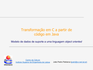 Transformação em C a partir de código em Java