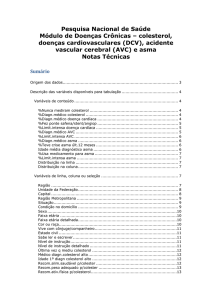 Pesquisa Nacional de Saúde Módulo de Doenças Crônicas
