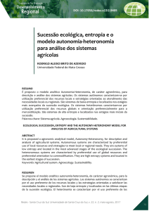 Sucessão ecológica, entropia e o modelo autonomia