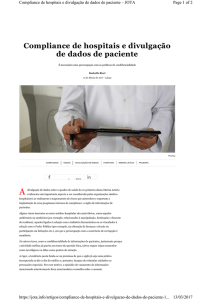 Compliance de hospitais e divulgação de dados de paciente