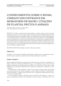 conhecimentos sobre o bioma cerrado encontrados em