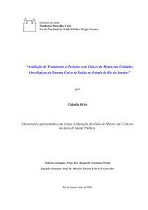 “Avaliação do Tratamento à Paciente com Câncer de Mama nas