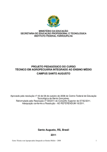 Projeto Pedagógico do Curso Técnico em Agropecuária Integrado