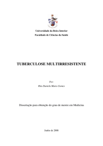 tuberculose multirresistente - Faculdade de Ciências da Saúde