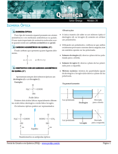 isomeria óptica - Portal de Estudos em Química