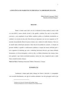 a influência do marketing nutricional na obesidade infantil