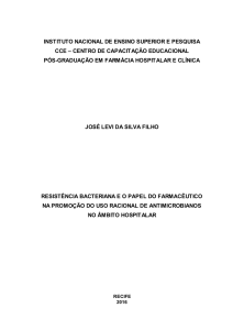 resistência bacteriana e o papel do farmacêutico na