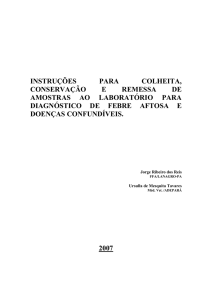 instruções para colheita, conservação e remessa de amostras ao