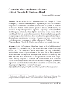 O conceito Marxiano de contradição na crítica à Filosofia do Direito