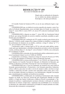 resolução nº 459 - Conselho Federal de Farmácia