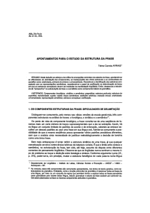 APONTAMENTOS PARA O ESTUDO DA ESTRUTURA DA FRASE