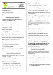 Conjuntos Numéricos - PROIFPE – Campus Ipojuca