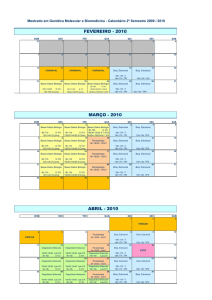 CALENDÁRIO - 2º Semestre